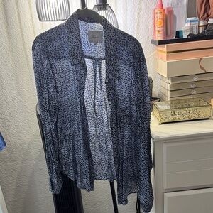 Rails Leopard Print Sheer Blouse